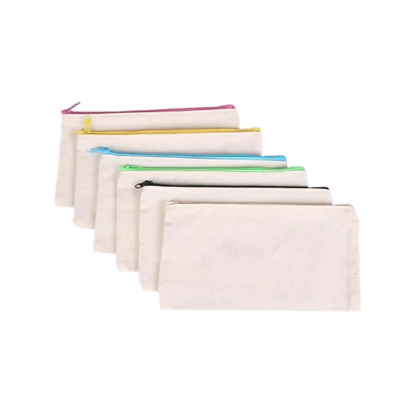 Color Zippered Multipurpose Canvas Pouch Pencil Case - Color Zippered Multipurpose Canvas Pouch Pencil Case - Image 1 of 1