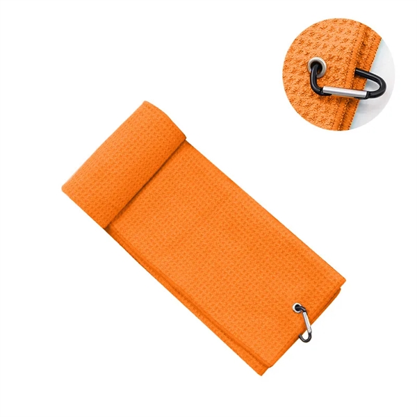 Microfiber Golf Towel with Carabiner Clip 15x15" - Microfiber Golf Towel with Carabiner Clip 15x15" - Image 3 of 8