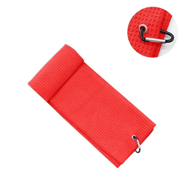 Microfiber Golf Towel with Carabiner Clip 15x15" - Microfiber Golf Towel with Carabiner Clip 15x15" - Image 4 of 8
