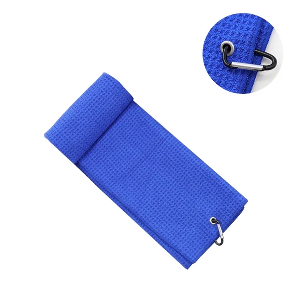 Microfiber Golf Towel with Carabiner Clip 15x15" - Microfiber Golf Towel with Carabiner Clip 15x15" - Image 5 of 8