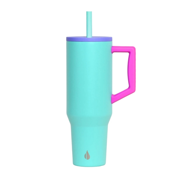 Elemental® 40oz Commuter Tumbler With Handle and Straws - Elemental® 40oz Commuter Tumbler With Handle and Straws - Image 22 of 41