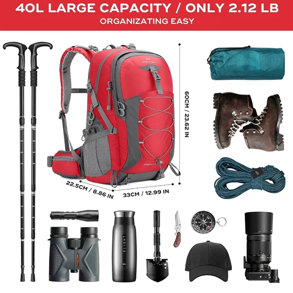 40L Waterproof Lightweight Travel Hiking Backpack - 40L Waterproof Lightweight Travel Hiking Backpack - Image 1 of 4