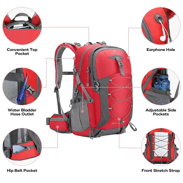 40L Waterproof Lightweight Travel Hiking Backpack - 40L Waterproof Lightweight Travel Hiking Backpack - Image 2 of 4