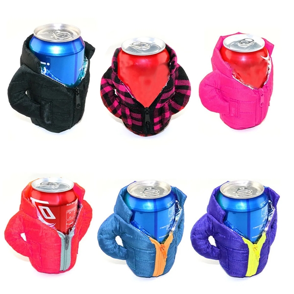 Beer Down Jacket Beverage Bottle Cup Sleeve Can Cooler - Beer Down Jacket Beverage Bottle Cup Sleeve Can Cooler - Image 2 of 4