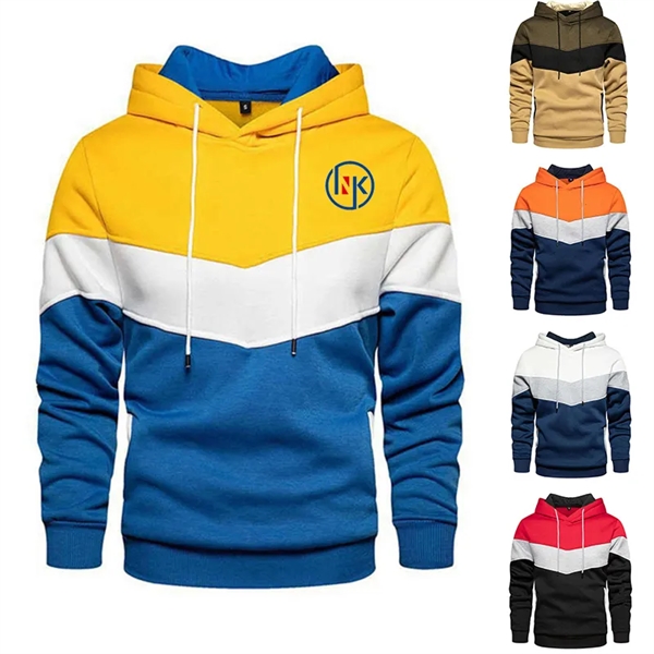 Color Blocking Winter Hoodie Advertising Sweater - Color Blocking Winter Hoodie Advertising Sweater - Image 0 of 4