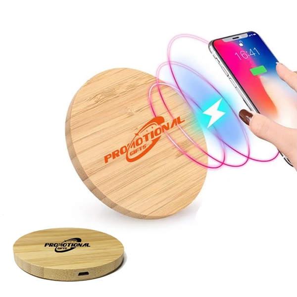 Custom  Bamboo Phone Wireless Charging Pad - Custom  Bamboo Phone Wireless Charging Pad - Image 0 of 1