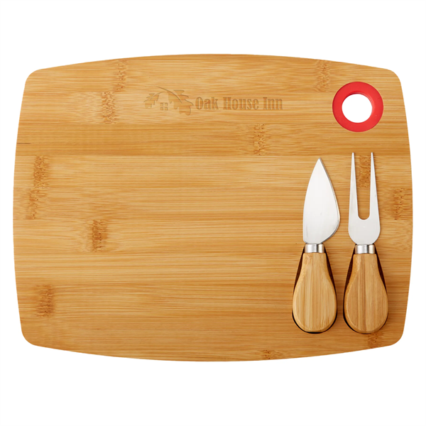 Bamboo Cheese Board Charcuterie Set - Bamboo Cheese Board Charcuterie Set - Image 3 of 9