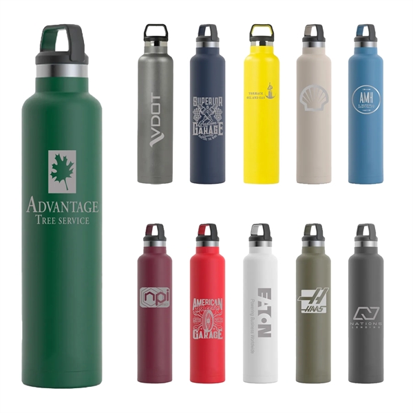 RTIC 26 oz Stainless Steel Ringed Water Bottles - RTIC 26 oz Stainless Steel Ringed Water Bottles - Image 0 of 23