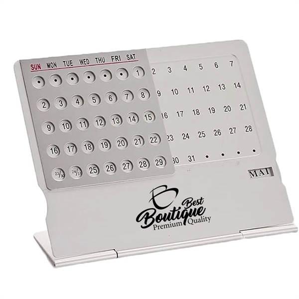 Ultra-Thin Metal Desktop Perpetual 100 Years Table Calendar - Ultra-Thin Metal Desktop Perpetual 100 Years Table Calendar - Image 0 of 4