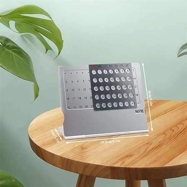 Ultra-Thin Metal Desktop Perpetual 100 Years Table Calendar - Ultra-Thin Metal Desktop Perpetual 100 Years Table Calendar - Image 1 of 4