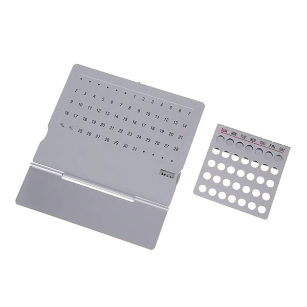 Ultra-Thin Metal Desktop Perpetual 100 Years Table Calendar - Ultra-Thin Metal Desktop Perpetual 100 Years Table Calendar - Image 2 of 4