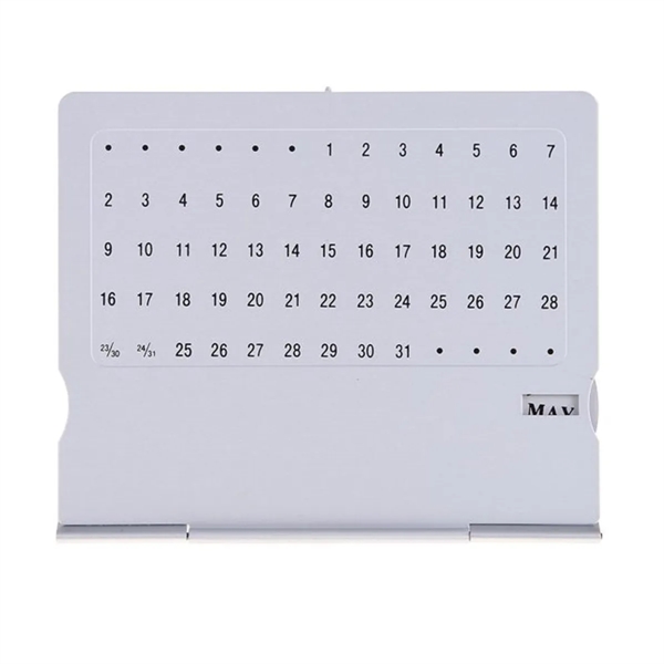 Ultra-Thin Metal Desktop Perpetual 100 Years Table Calendar - Ultra-Thin Metal Desktop Perpetual 100 Years Table Calendar - Image 4 of 4