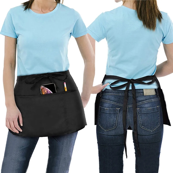 3 Pockets Waitress Waiter Server Apron - 3 Pockets Waitress Waiter Server Apron - Image 3 of 6