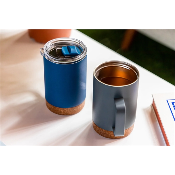 16 oz Powder Coated Stainless Steel Cork Bottom Mug - 16 oz Powder Coated Stainless Steel Cork Bottom Mug - Image 61 of 69