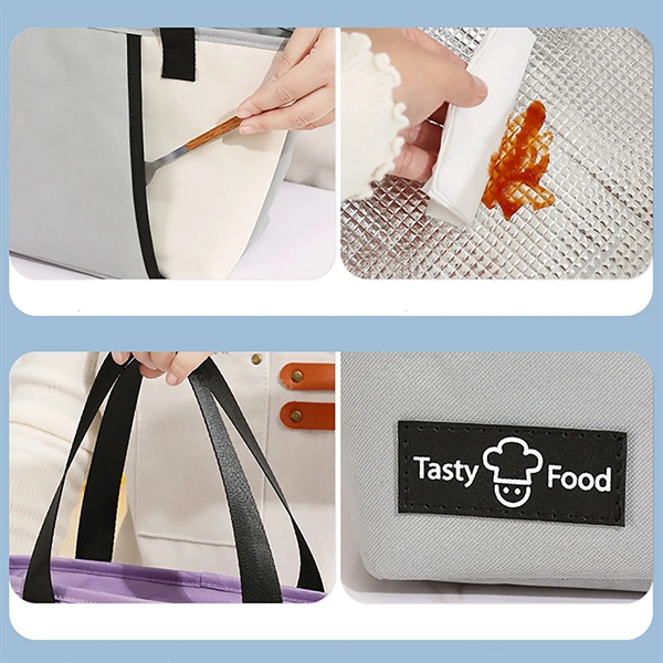 Lunch Tote Bag Reusable Cooler For Travel Work Picnic - Lunch Tote Bag Reusable Cooler For Travel Work Picnic - Image 3 of 4