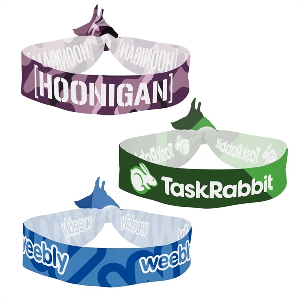Custom 3/4" Dye-Sublimated Elastic Fold Over Hair Tie
