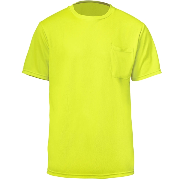 High Vis Short Sleeve Safety Tee Shirt W/ Pocket - High Vis Short Sleeve Safety Tee Shirt W/ Pocket - Image 3 of 5