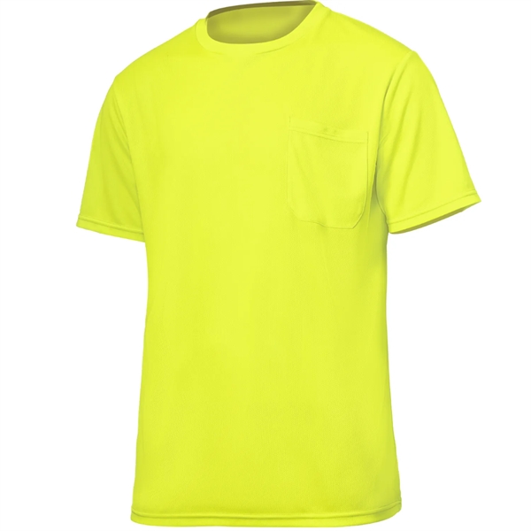 High Vis Short Sleeve Safety Tee Shirt W/ Pocket - High Vis Short Sleeve Safety Tee Shirt W/ Pocket - Image 4 of 5