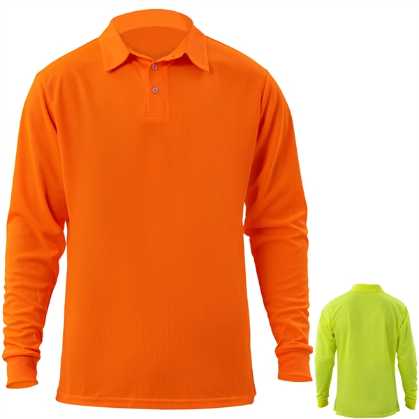 Non-ANSI High Viz Safety Workwear Long Sleeve Polo - Non-ANSI High Viz Safety Workwear Long Sleeve Polo - Image 0 of 6