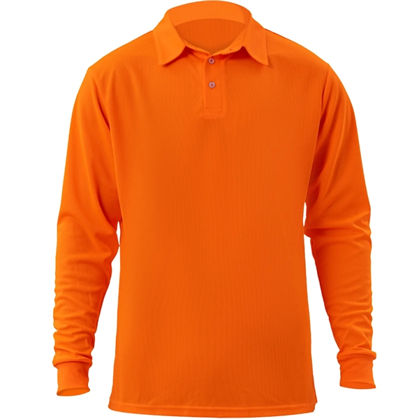 Non-ANSI High Viz Safety Workwear Long Sleeve Polo - Non-ANSI High Viz Safety Workwear Long Sleeve Polo - Image 1 of 6