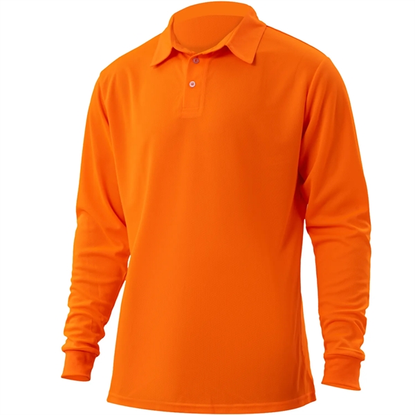 Non-ANSI High Viz Safety Workwear Long Sleeve Polo - Non-ANSI High Viz Safety Workwear Long Sleeve Polo - Image 2 of 6