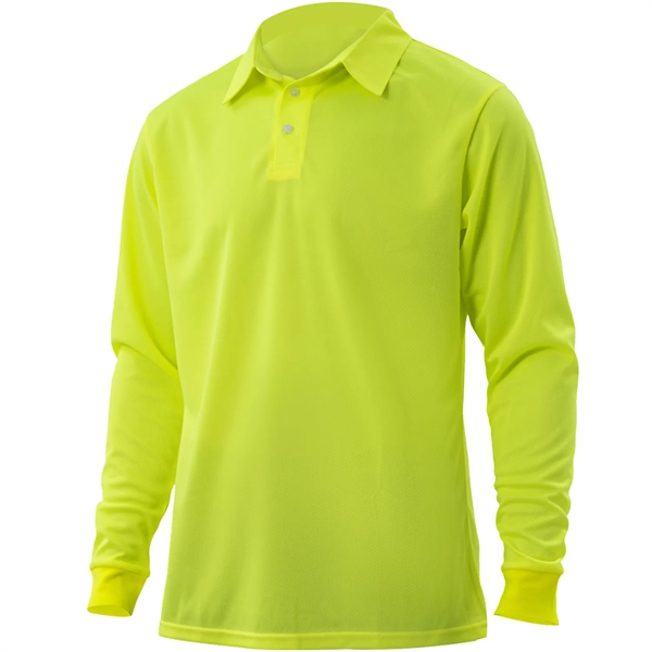 Non-ANSI High Viz Safety Workwear Long Sleeve Polo - Non-ANSI High Viz Safety Workwear Long Sleeve Polo - Image 5 of 6