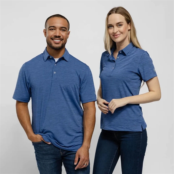 Women's Heather Stripe Polo - Women's Heather Stripe Polo - Image 4 of 8