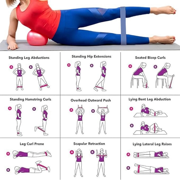 Yoga Fitness Elastic Training Band Set - Yoga Fitness Elastic Training Band Set - Image 5 of 5