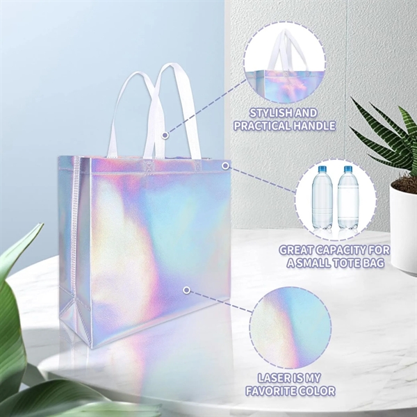 Large Waterproof Reusable Iridescent Gift Tote Bags - Large Waterproof Reusable Iridescent Gift Tote Bags - Image 1 of 4