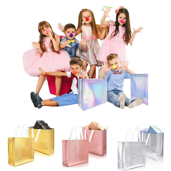 Large Waterproof Reusable Iridescent Gift Tote Bags - Large Waterproof Reusable Iridescent Gift Tote Bags - Image 3 of 4