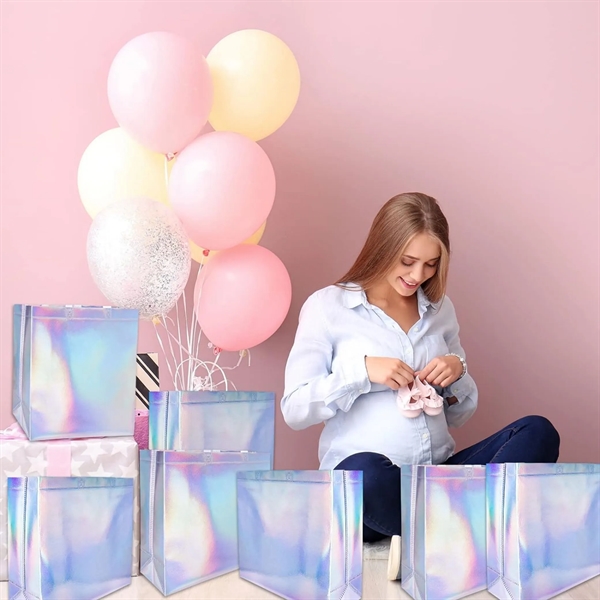 Large Waterproof Reusable Iridescent Gift Tote Bags - Large Waterproof Reusable Iridescent Gift Tote Bags - Image 4 of 4