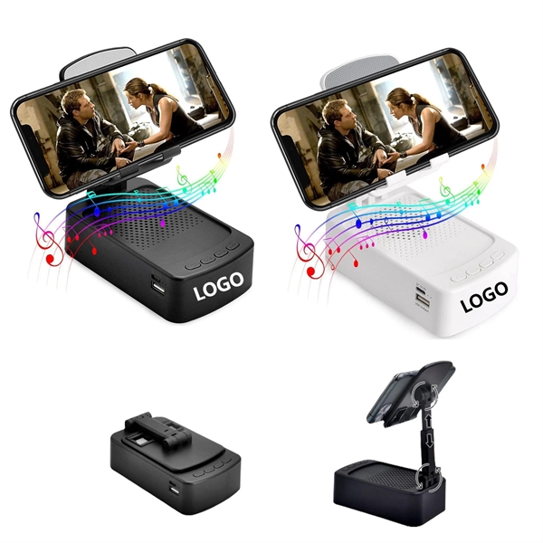 Adjustable Cell Phone Stand With Bluetooth Speaker - Adjustable Cell Phone Stand With Bluetooth Speaker - Image 0 of 6