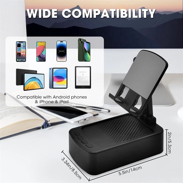 Adjustable Cell Phone Stand With Bluetooth Speaker - Adjustable Cell Phone Stand With Bluetooth Speaker - Image 6 of 6