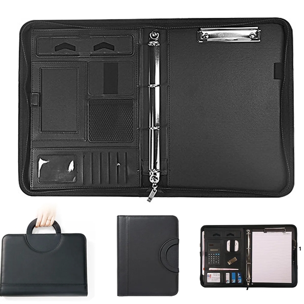 A4 Business Padfolio Folder with Zipper - A4 Business Padfolio Folder with Zipper - Image 0 of 4