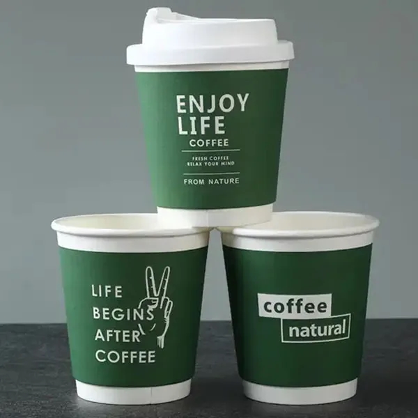 10 oz. Insulated Double Wall Paper Coffee Cup With Lid - 10 oz. Insulated Double Wall Paper Coffee Cup With Lid - Image 2 of 5