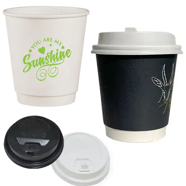 10 oz. Insulated Double Wall Paper Coffee Cup With Lid - 10 oz. Insulated Double Wall Paper Coffee Cup With Lid - Image 0 of 5