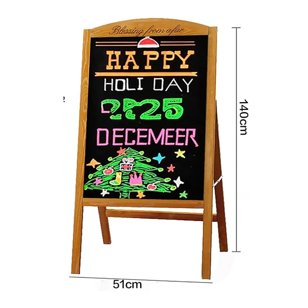 LED Wooden A-Frame Chalkboard Sign - LED Wooden A-Frame Chalkboard Sign - Image 1 of 5