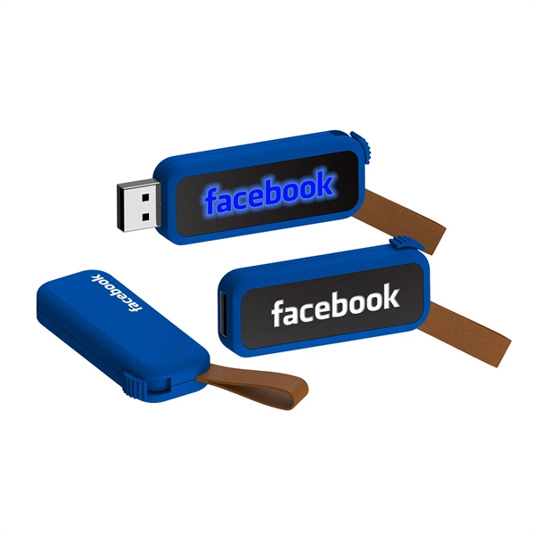 LED Light Up Logo USB Flash Drive with Loop - LED Light Up Logo USB Flash Drive with Loop - Image 1 of 5