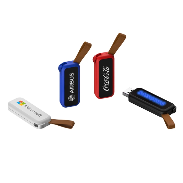 LED Light Up Logo USB Flash Drive with Loop - LED Light Up Logo USB Flash Drive with Loop - Image 2 of 5