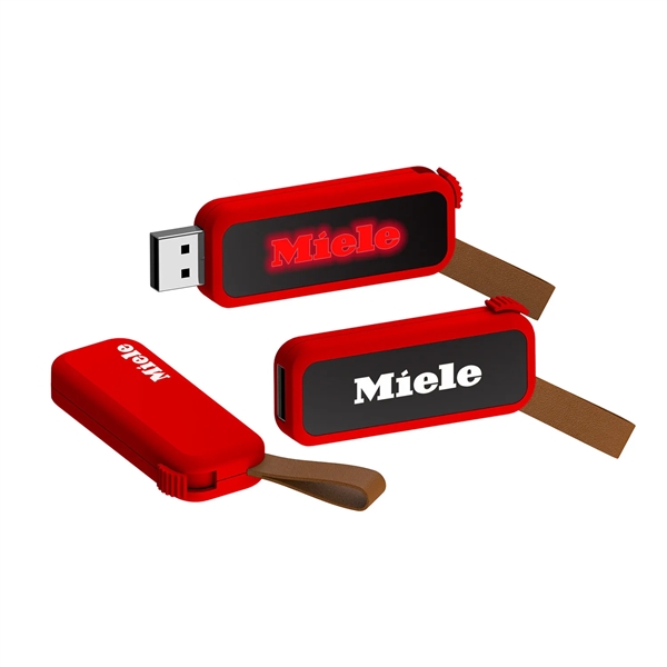 LED Light Up Logo USB Flash Drive with Loop - LED Light Up Logo USB Flash Drive with Loop - Image 3 of 5