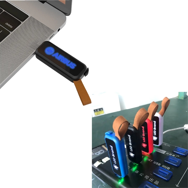 LED Light Up Logo USB Flash Drive with Loop - LED Light Up Logo USB Flash Drive with Loop - Image 4 of 5