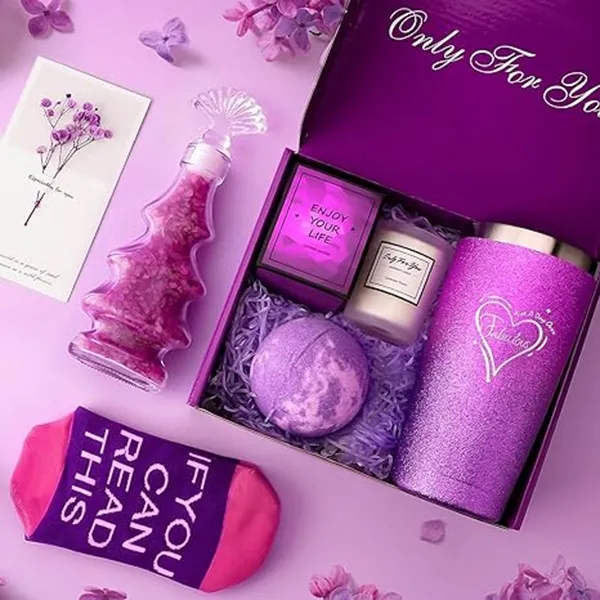 Women's Birthday Gift, Relaxation Spa Gift Basket Set - Women's Birthday Gift, Relaxation Spa Gift Basket Set - Image 1 of 11