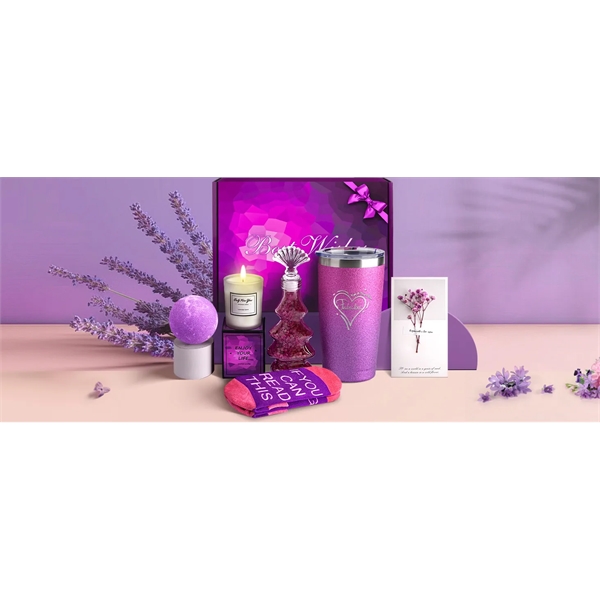 Women's Birthday Gift, Relaxation Spa Gift Basket Set - Women's Birthday Gift, Relaxation Spa Gift Basket Set - Image 9 of 11