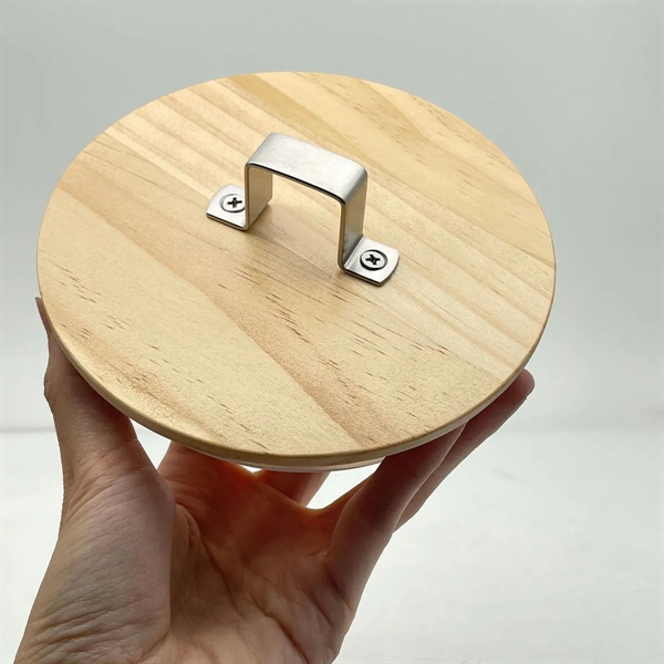 Wooden Stainless Steel Ice Bucket with Tongs - Wooden Stainless Steel Ice Bucket with Tongs - Image 4 of 4