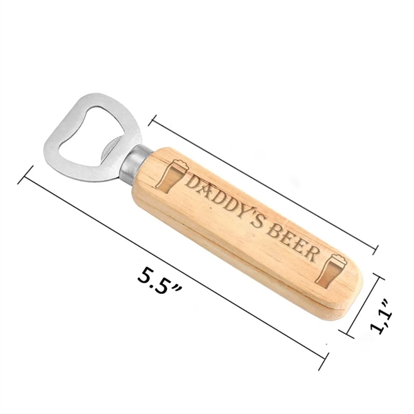 Wood Handle Handheld Beer Bottle Openers - Wood Handle Handheld Beer Bottle Openers - Image 1 of 2