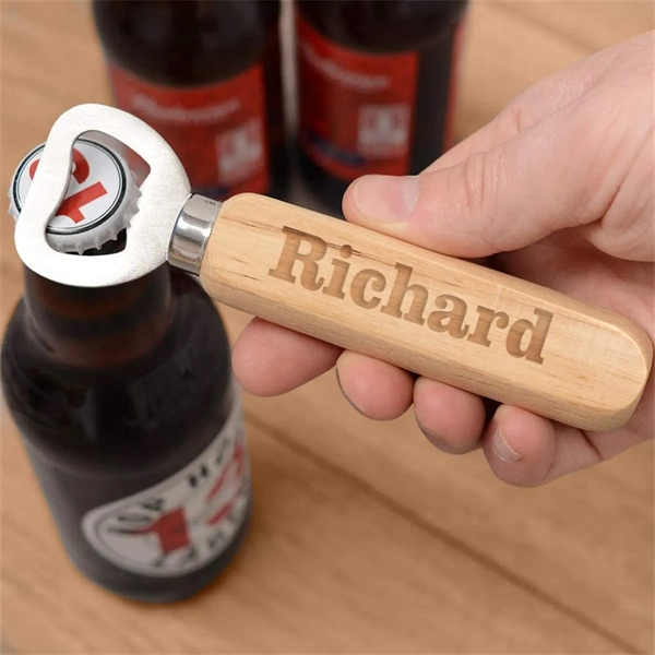 Wood Handle Handheld Beer Bottle Openers - Wood Handle Handheld Beer Bottle Openers - Image 2 of 2