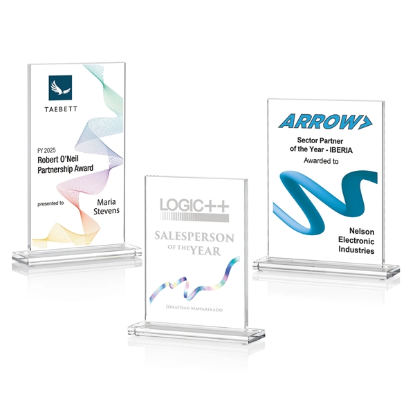 Optic Crystal Rectangle Award with Full Color Background