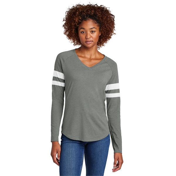 Sport-Tek Women's Halftime Stripe Long Sleeve V-Neck Tee - Sport-Tek Women's Halftime Stripe Long Sleeve V-Neck Tee - Image 1 of 24