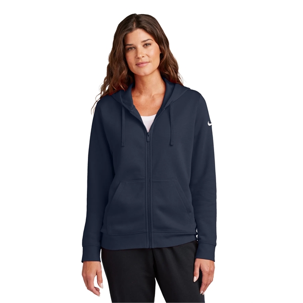 Nike Women's Club Fleece Sleeve Swoosh Full-Zip Hoodie - Nike Women's Club Fleece Sleeve Swoosh Full-Zip Hoodie - Image 2 of 28