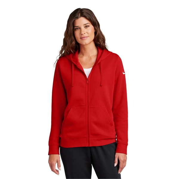 Nike Women's Club Fleece Sleeve Swoosh Full-Zip Hoodie - Nike Women's Club Fleece Sleeve Swoosh Full-Zip Hoodie - Image 3 of 28